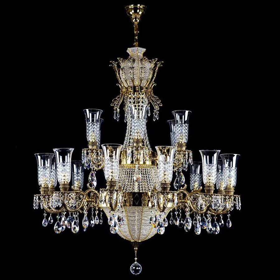 Chandelier CROWN Brass Antique