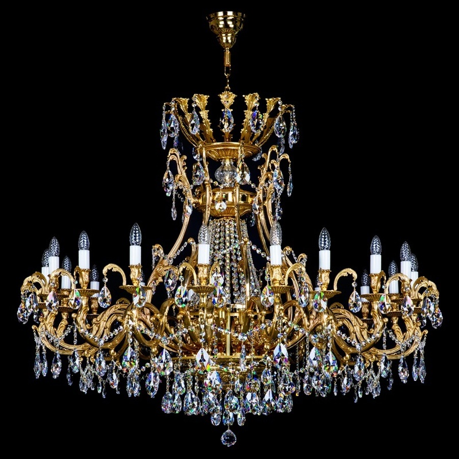 Brass Crystal Chandeliers and Lighting